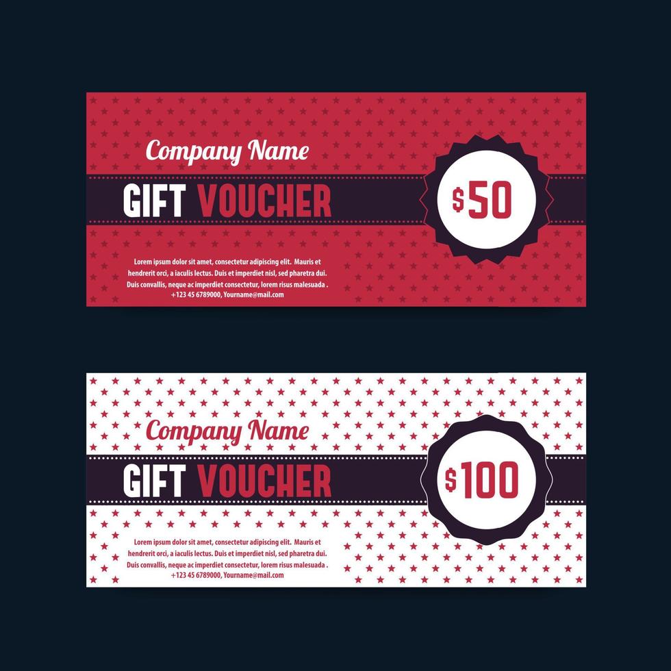 Vintage gift voucher templates vector