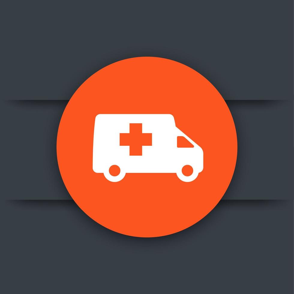 ambulance flat icon vector