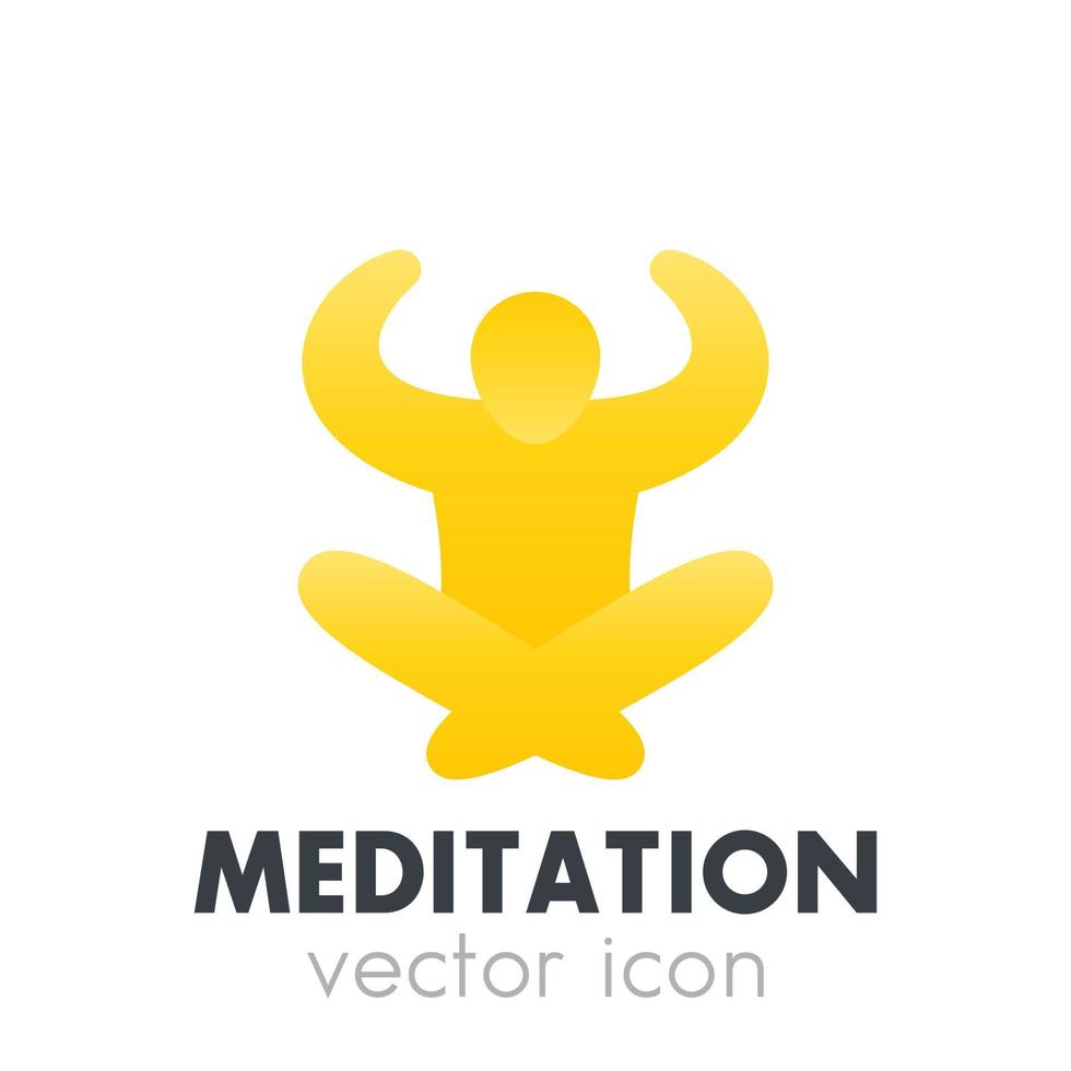 meditation icon, logo element isolated on white vector