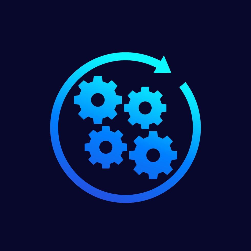 operación, implementar un icono de vector de proyecto