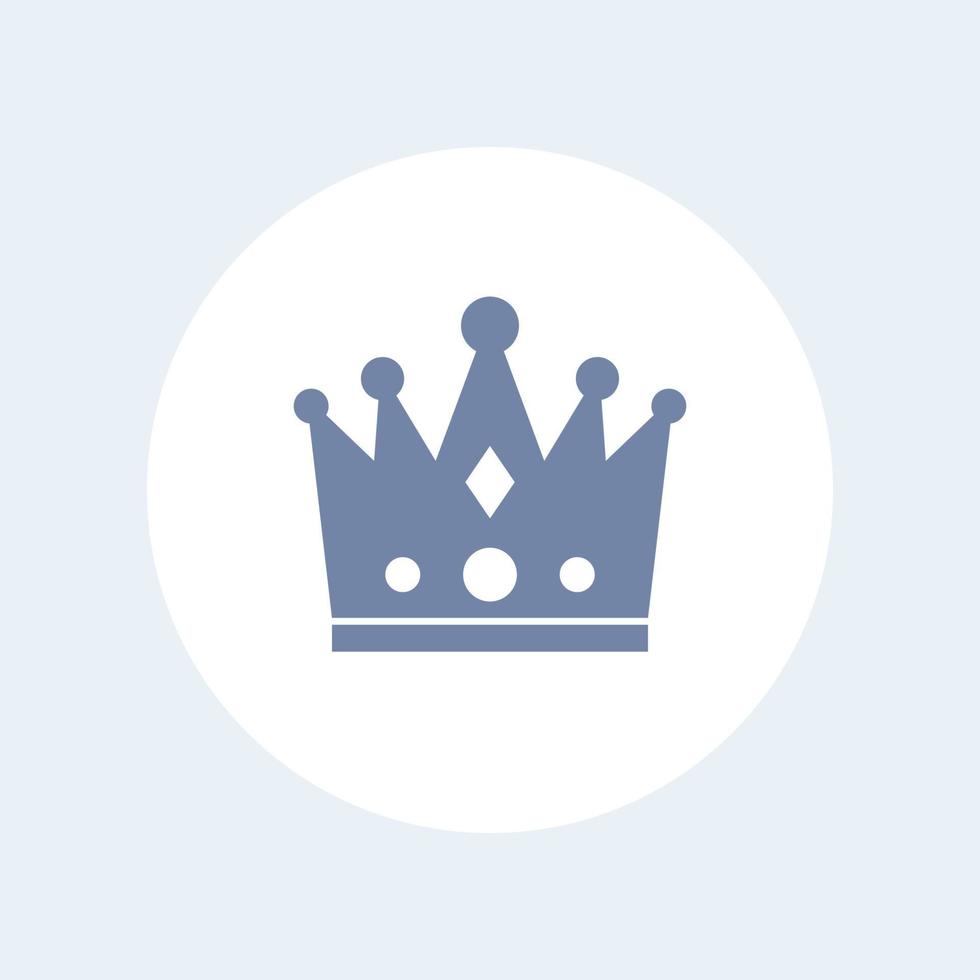crown icon isolated on white, vector illustration