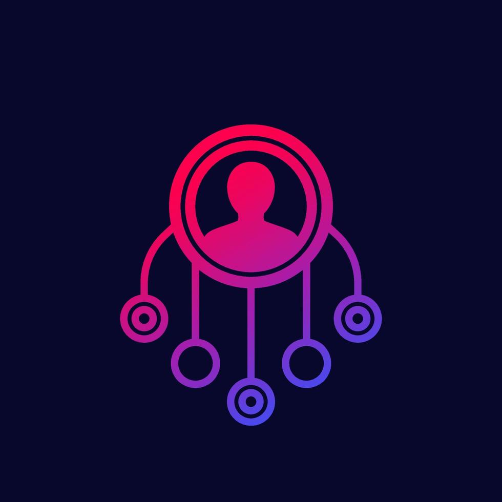 delegation or multitasking icon on dark vector
