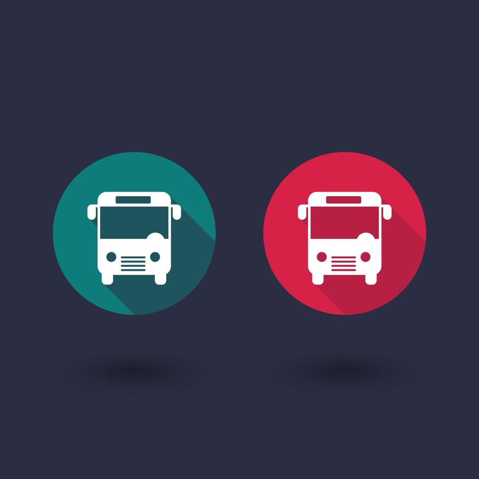 icono plano de autobús, transporte público de la ciudad, recorridos en autobús, ilustración vectorial vector
