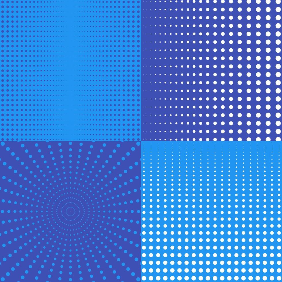 halftone backgrounds with dots in blue vector