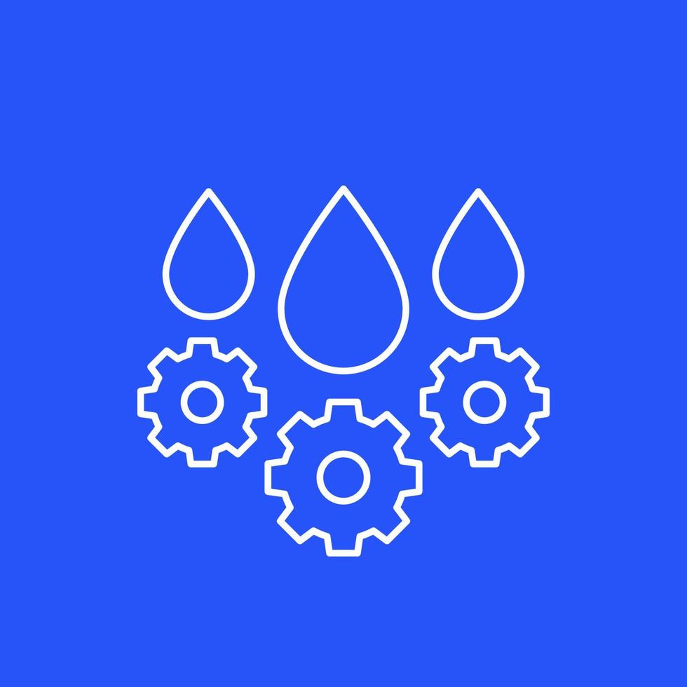 lubricante, icono de vector de línea de gotas de aceite