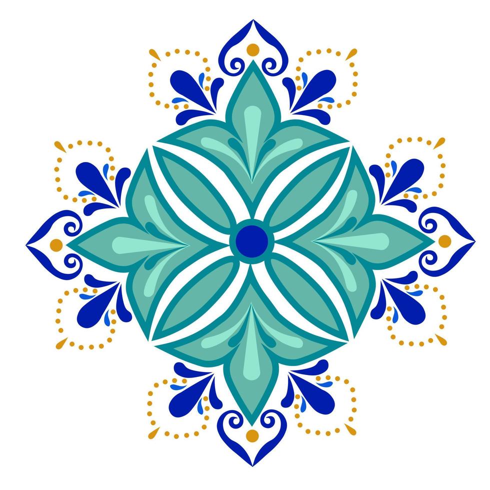 Moroccan flower vector stock illustration. Birch pattern in traditional geometric shapes. Islamic ornament. Isolated on a white background.