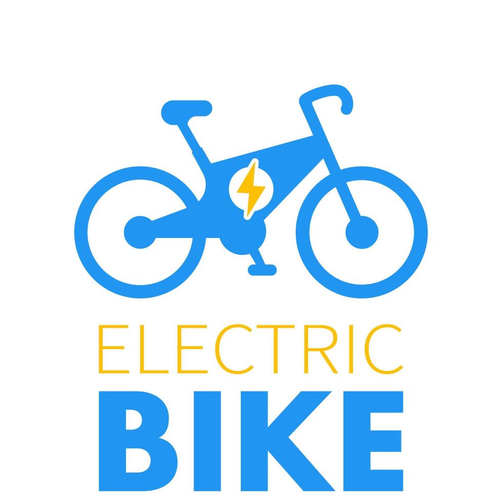 Electric bike icon, e-bike logo element, modern eco-friendly transport vector