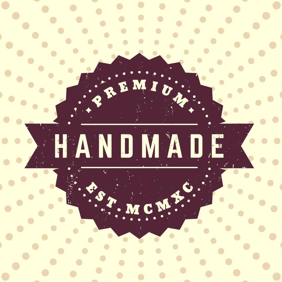 Handmade vintage badge, label vector