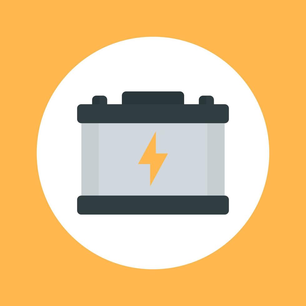 car battery flat icon, accumulator vector