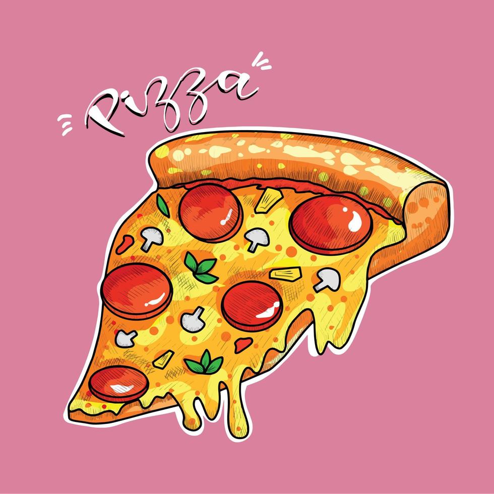 ilustración de pizza vector