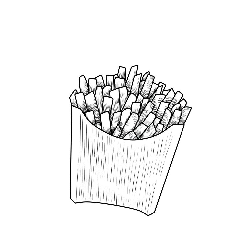 French fries illustration vector