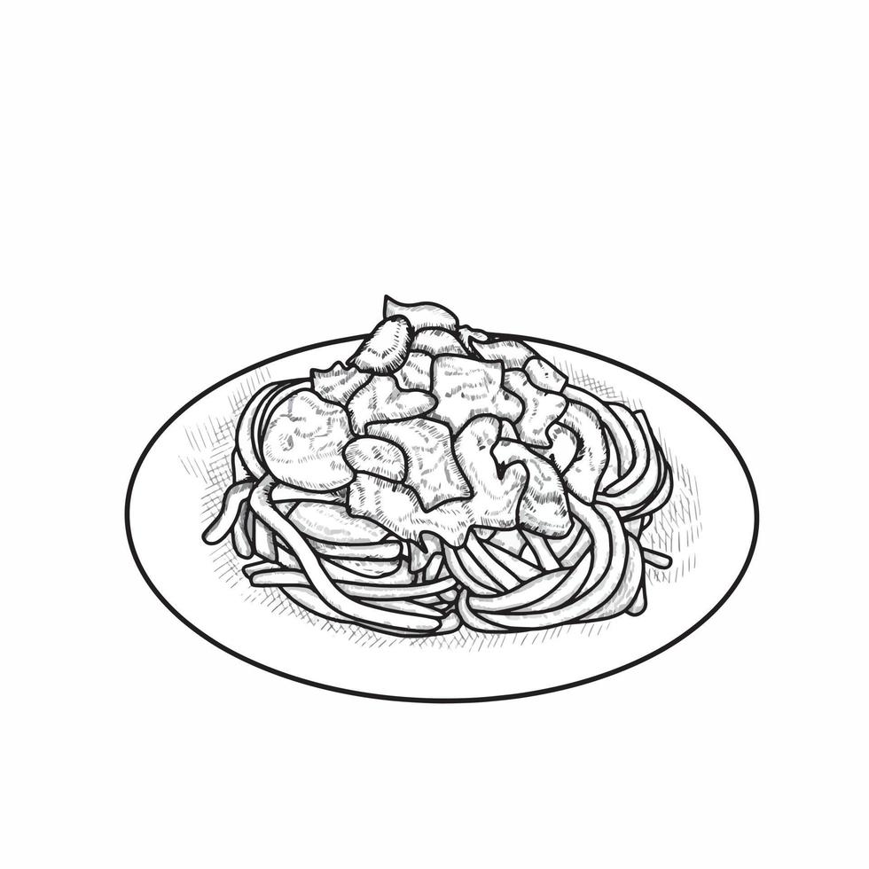 Illustration of spaghetti vector