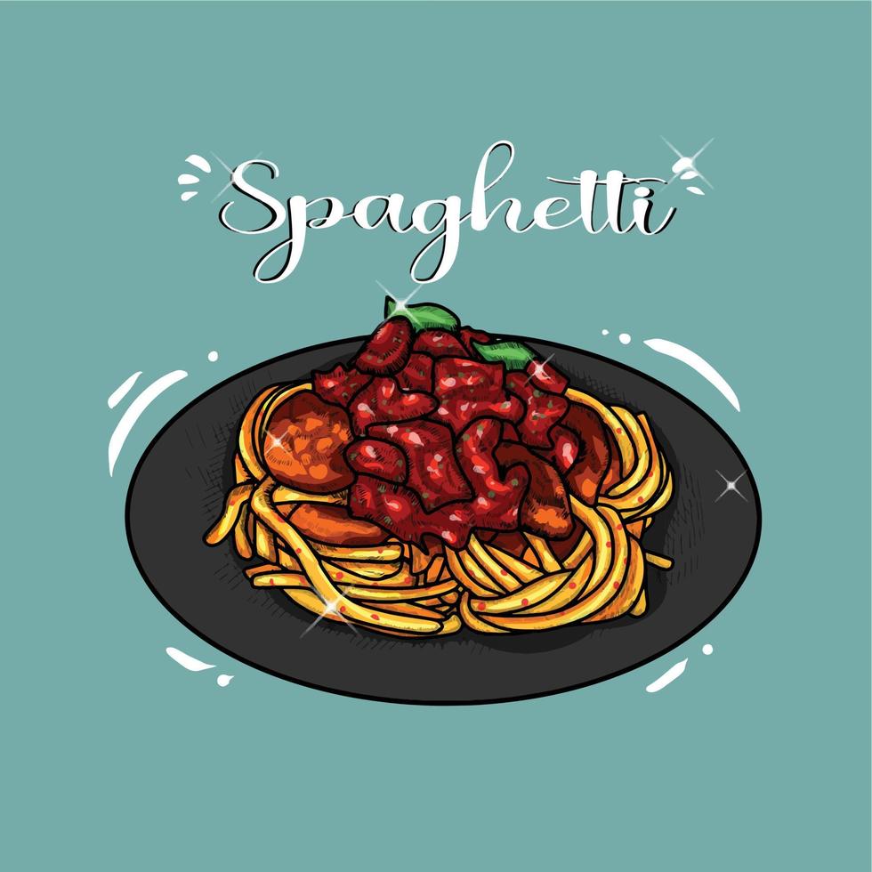 ilustración de espaguetis vector