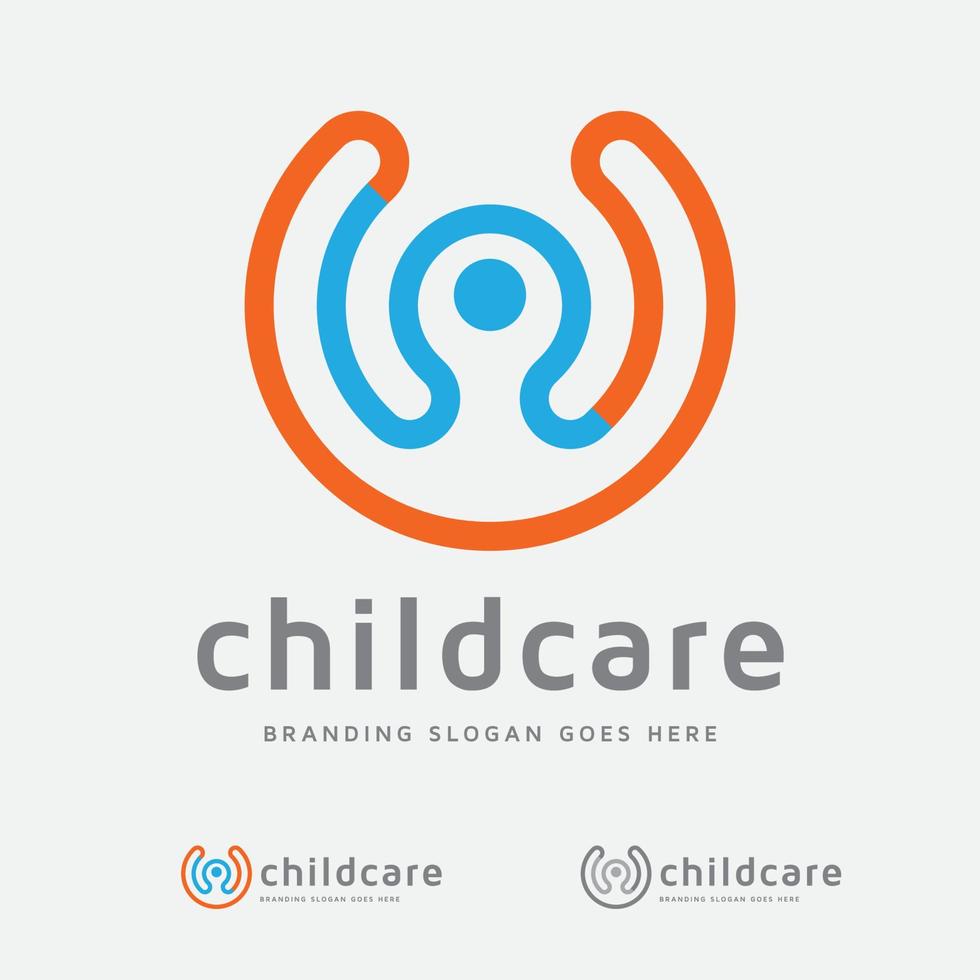 plantilla de logotipo de cuidado infantil vector