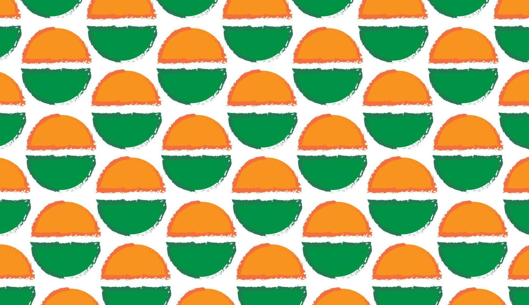 Semicircle seamless pattern. Orange and green modern style motif design. Can be used for posters, brochures, postcards, and other printing needs. Vector illustration