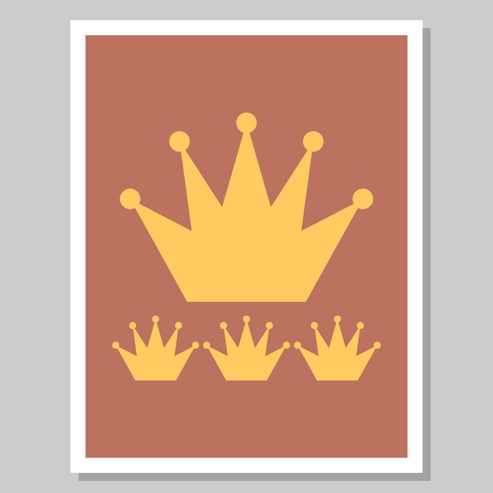 imagen de arte abstracto de la corona para la decoración de paredes. adecuado para la decoración del espacio de trabajo. ilustración vectorial vector