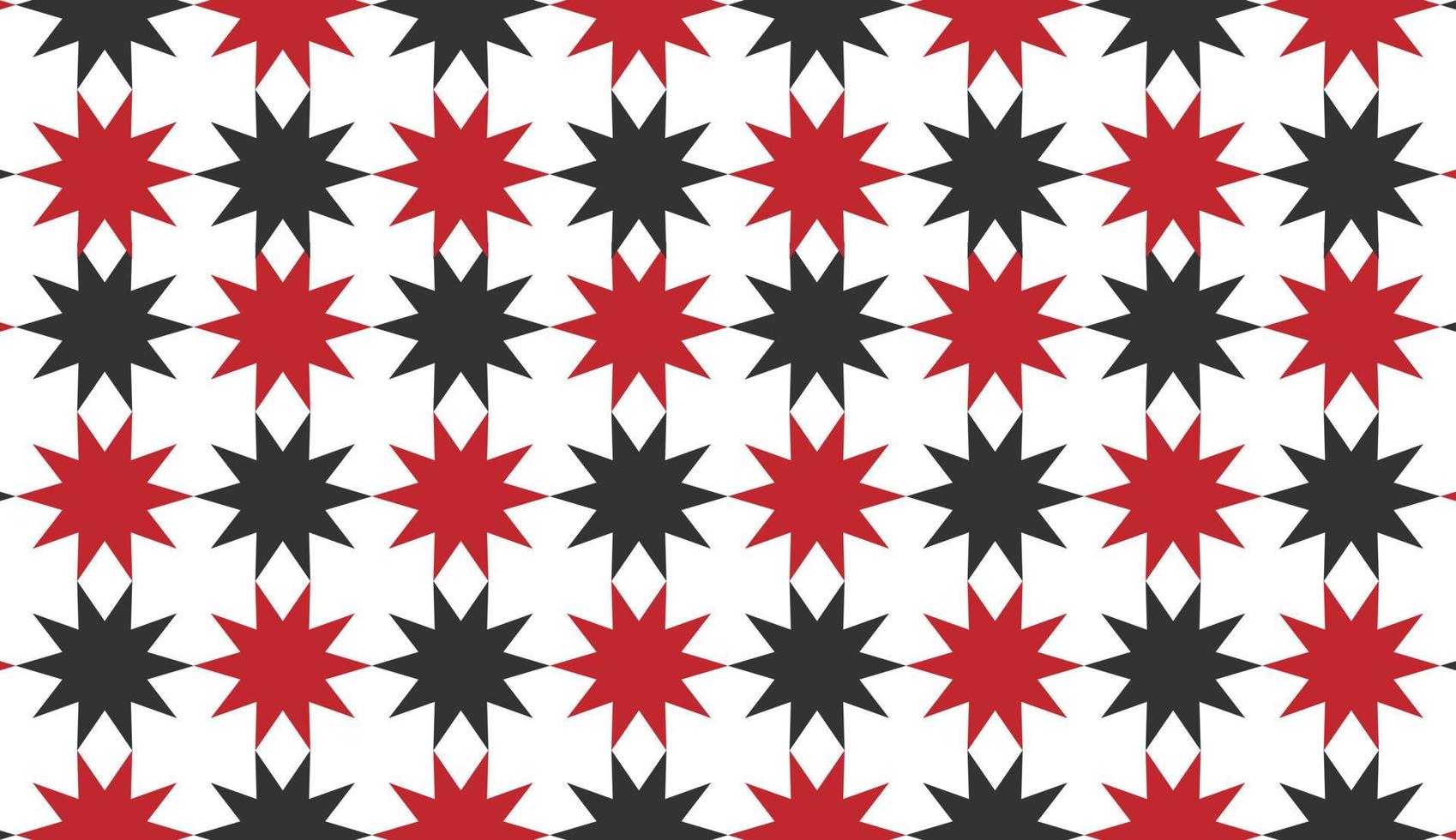 Seamless pattern with red and black stars isolated on white background. Can be used for posters, brochures, postcards, and other printing needs. Vector illustration