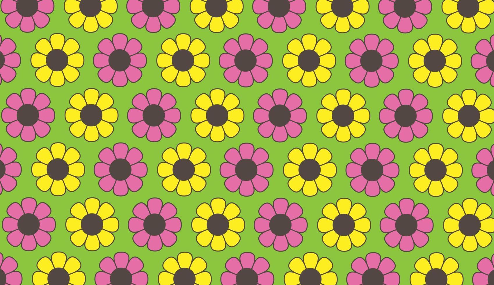 patrón sin costuras patrón de girasol moderno en colores amarillo y rosa. patrón geométrico de flores. se puede utilizar para carteles, folletos, postales y otras necesidades de impresión. ilustración vectorial vector