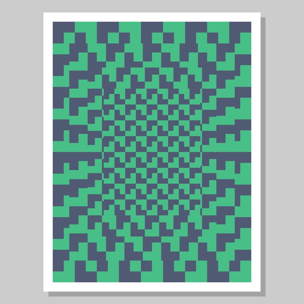 Wall art. Image of pixel pattern illusion for wall decoration. Suitable for living room wall decoration. Vector illustration