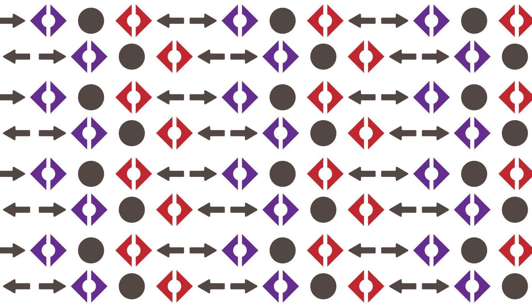 Seamless pattern with arrows and circles motif. Modern style pattern design in purple red and brown color. Can be used for posters, brochures, postcards, and other printing needs vector