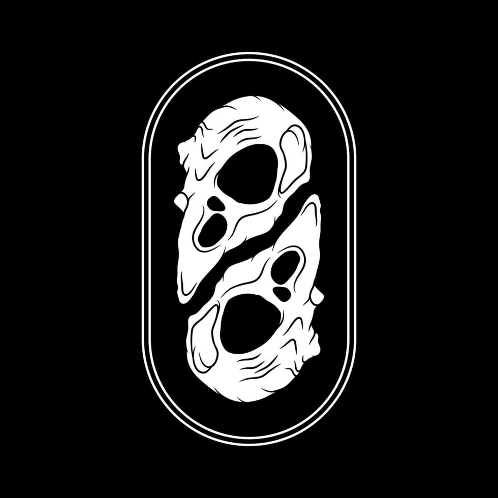 Crow skull vector illustration