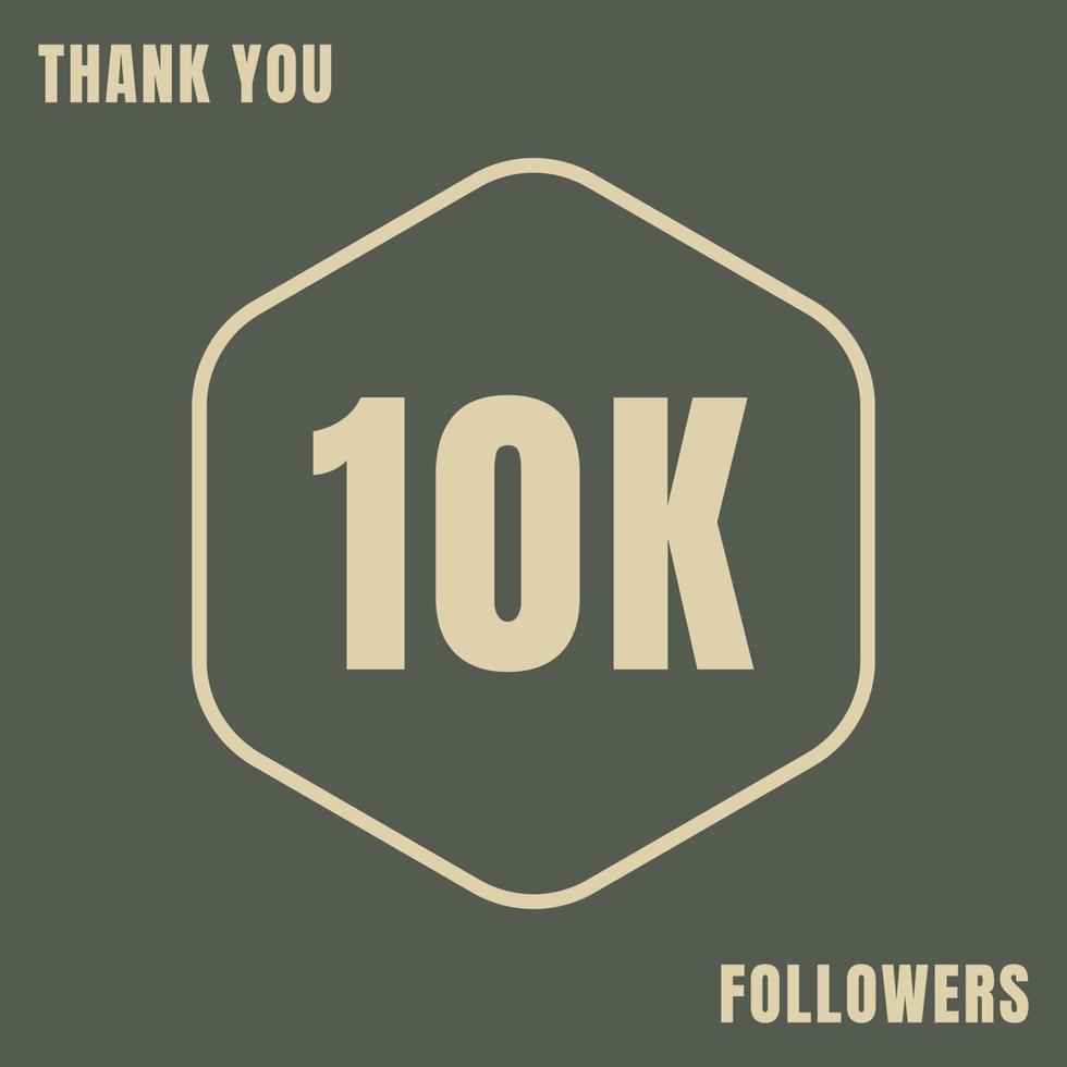Thank you social media 10k followers template vector