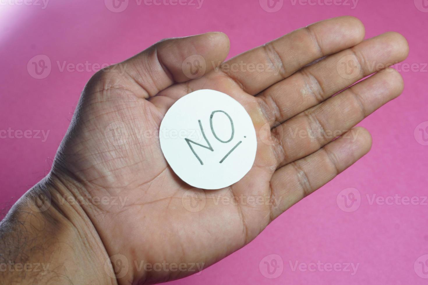 say no for any work on isolated background photo