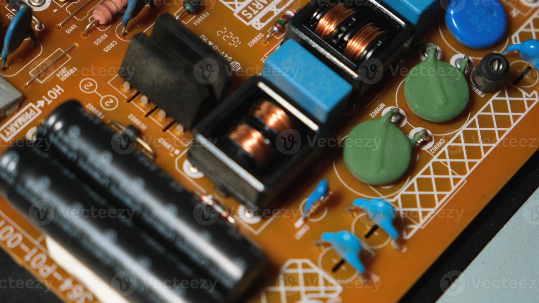 Circuit board repair. Electronic hardware modern technology. Motherboard digital personal computer chip. Tech science background. Integrated communication processor. Information engineering component. photo