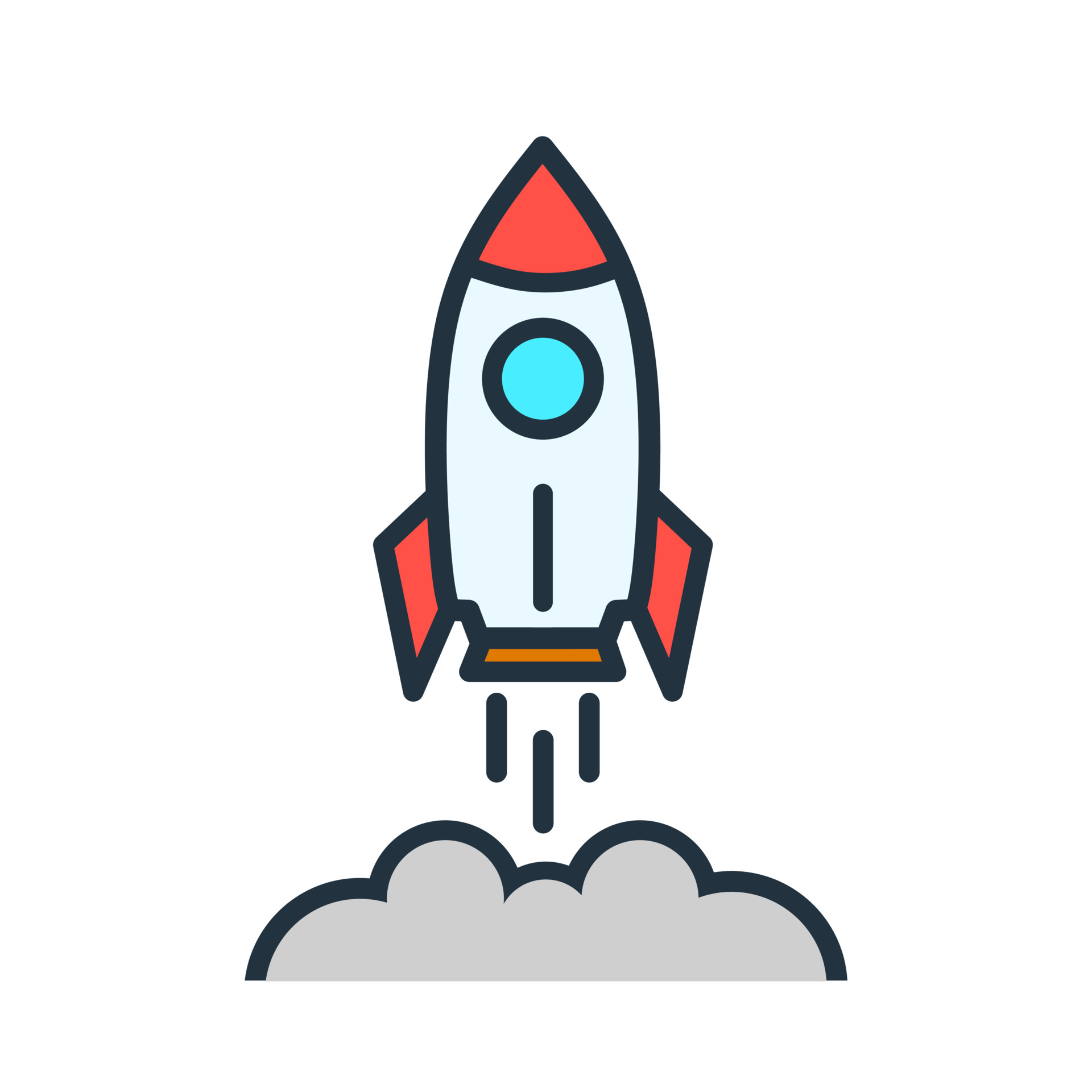 Premium Vector  Modern rocket illustration on white background