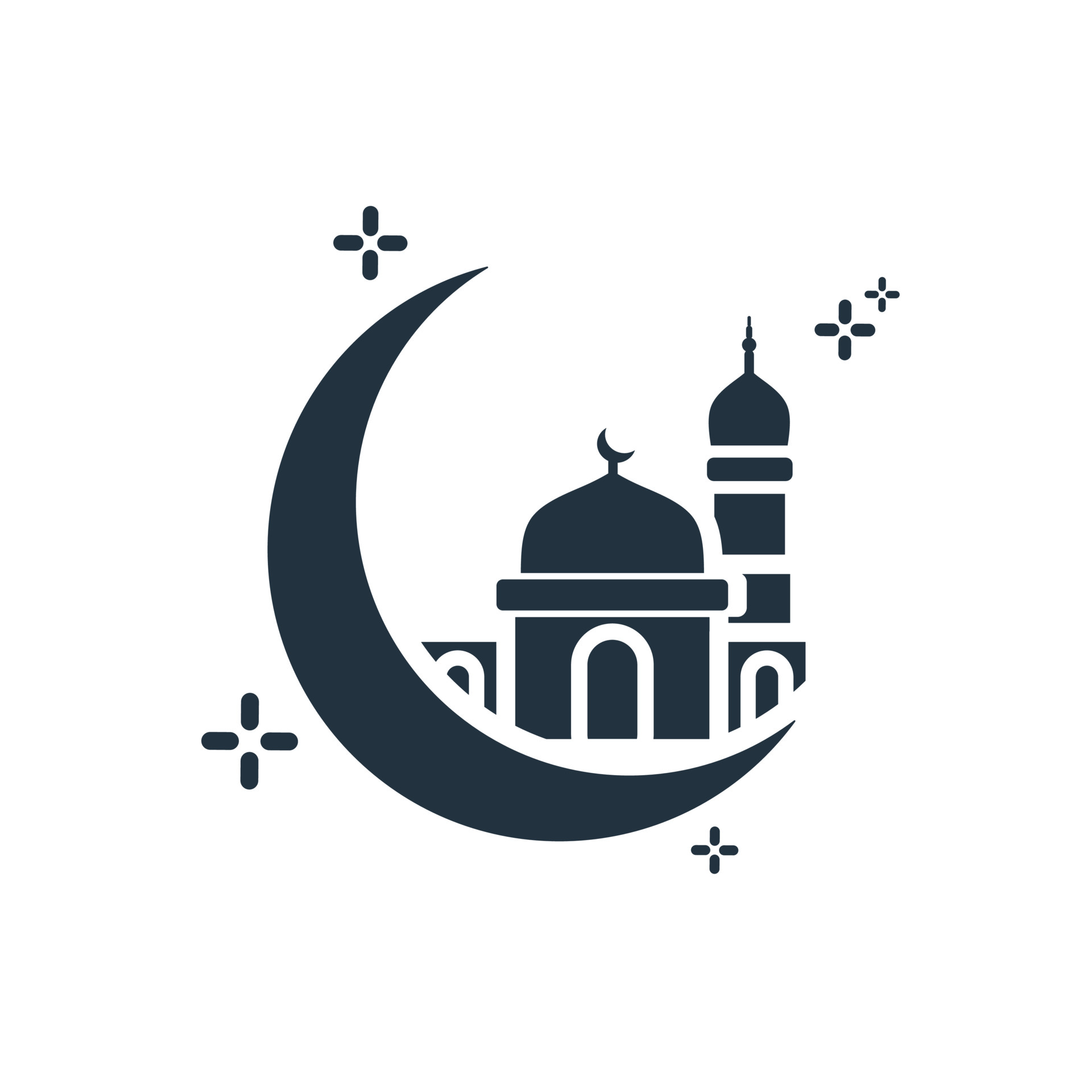 Vector mosque icon in trendy flat style isolated on white background