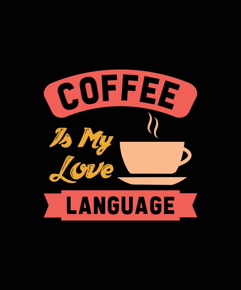 cita de letras coloridas de café para diseño de camiseta vector