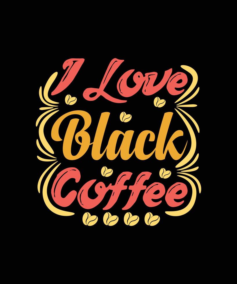 me encanta la tipografía de café negro vector