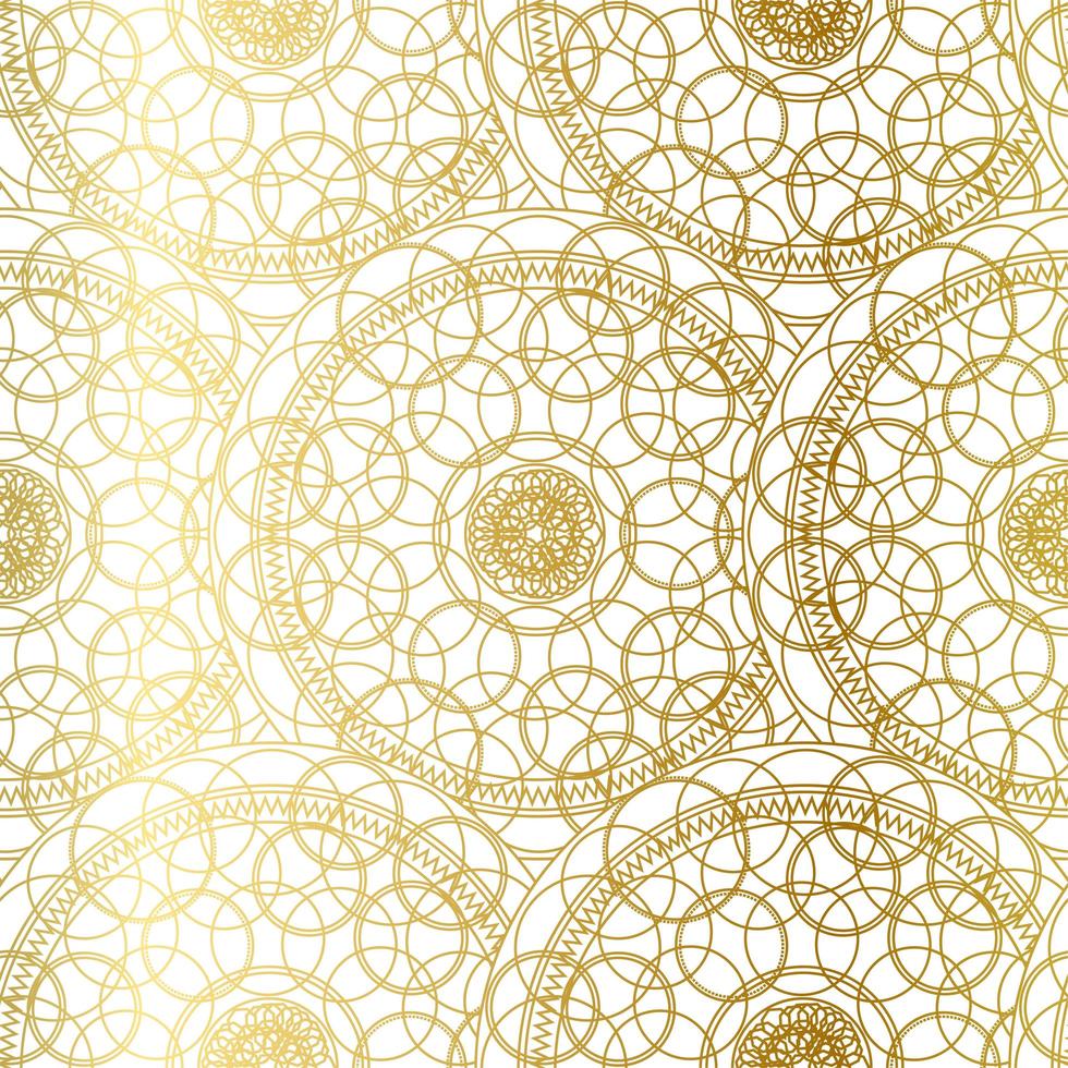 arte de lujo dorado mandala boho de patrones sin fisuras vector