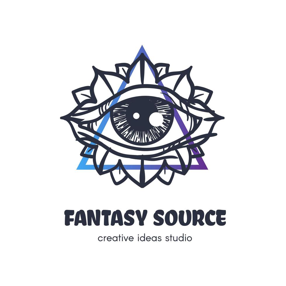 Stylized eye of providence vector logo design