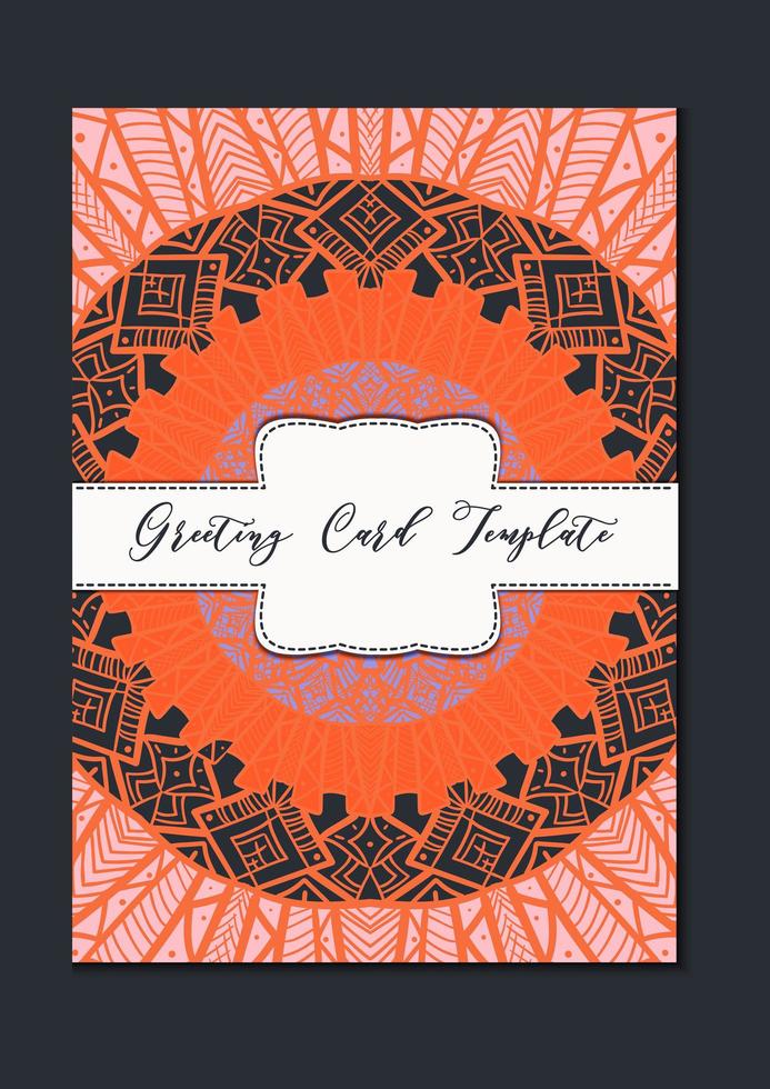 Mandala oriental template card vector