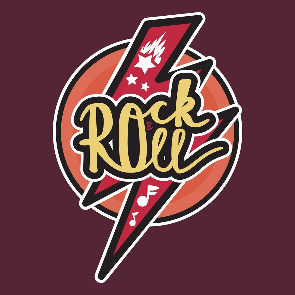 letras de rock and roll vector