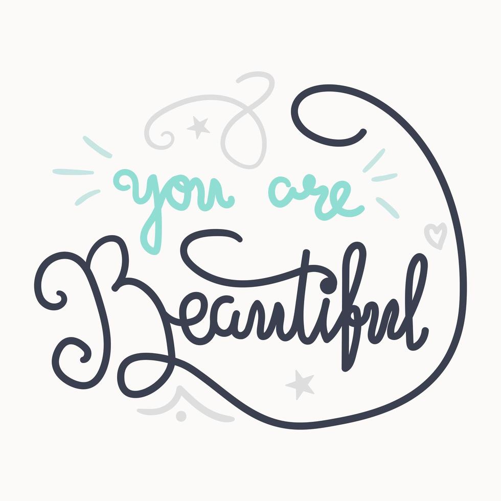 Motivation and Beauty Lettering Concept vector