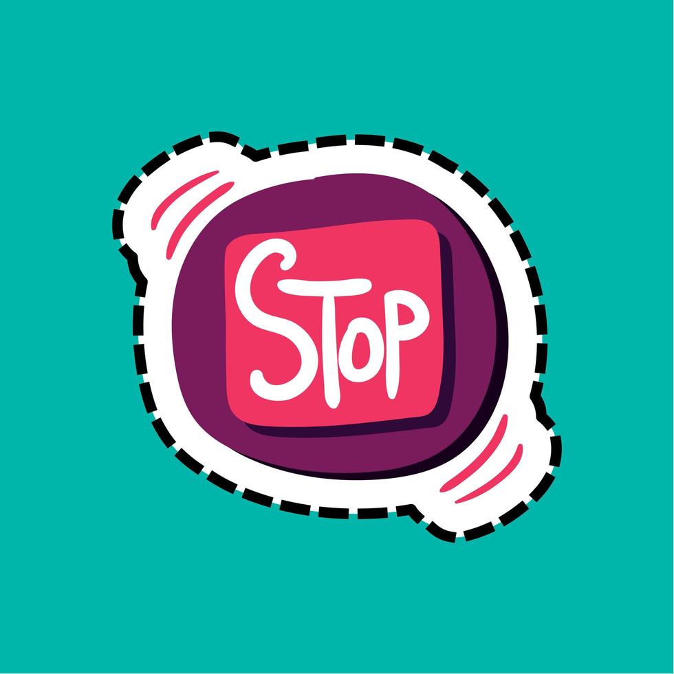 Wrist bracelet dash line flat color sticker vector