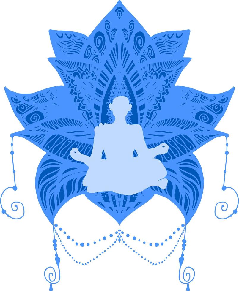 Yoga, spiritual therapy illustration vector