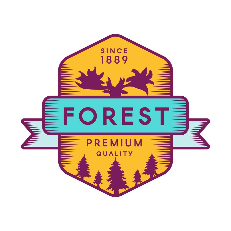 Forest color logo template vector