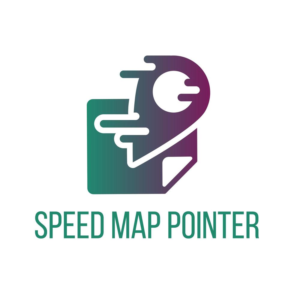 Speed map pointer lettering vector icon design