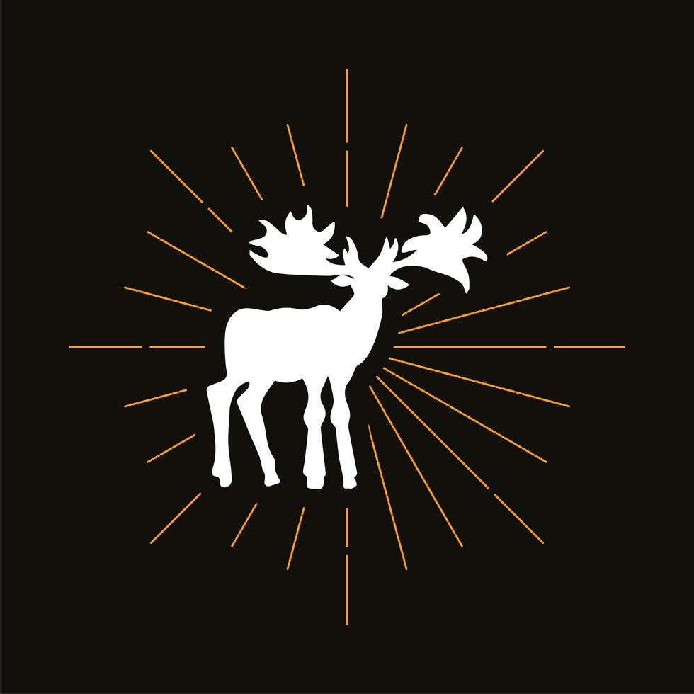 Retro canadian moose silhouette vector