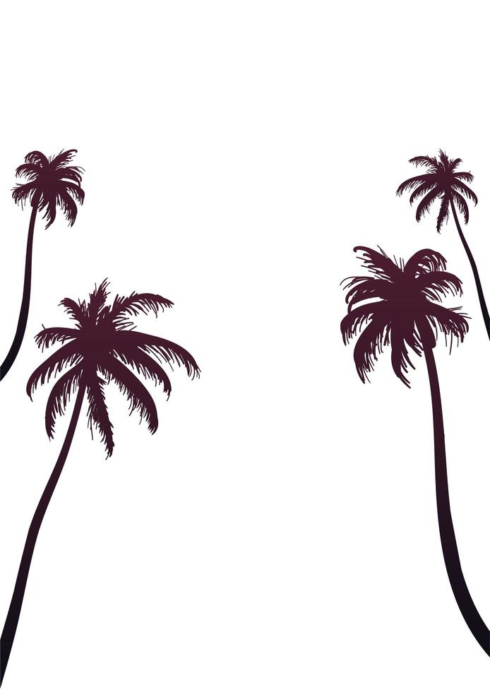 Palm trees silhouette vector illustration