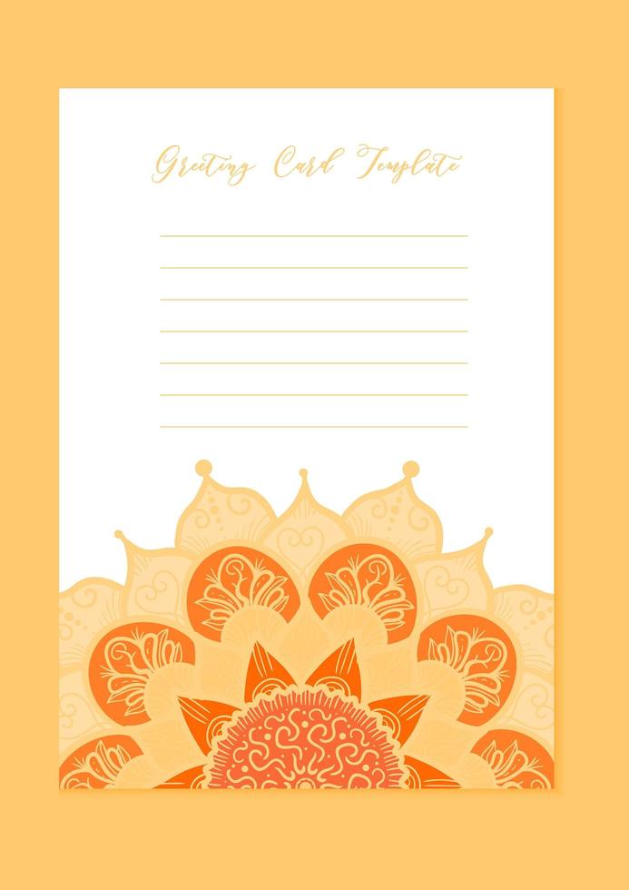 Mandala vintage template card vector