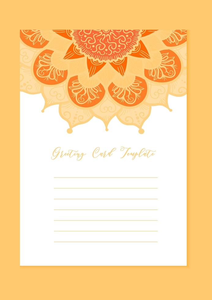 tarjeta de plantilla vintage mandala vector