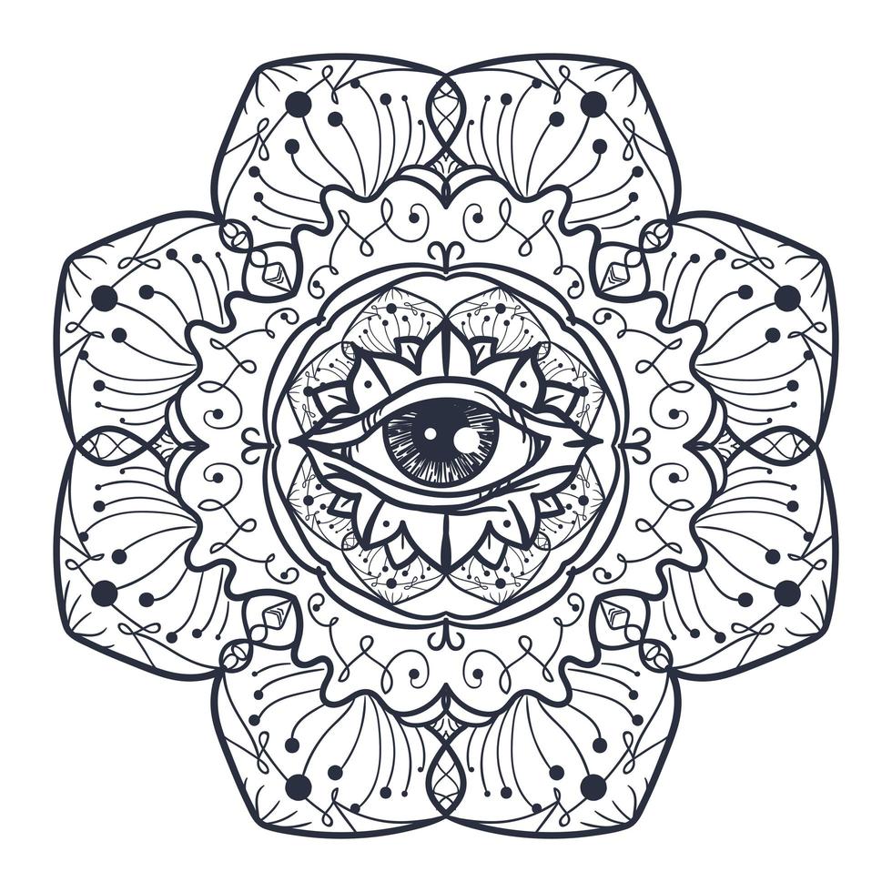 All Seeing Eye in Mandala vector