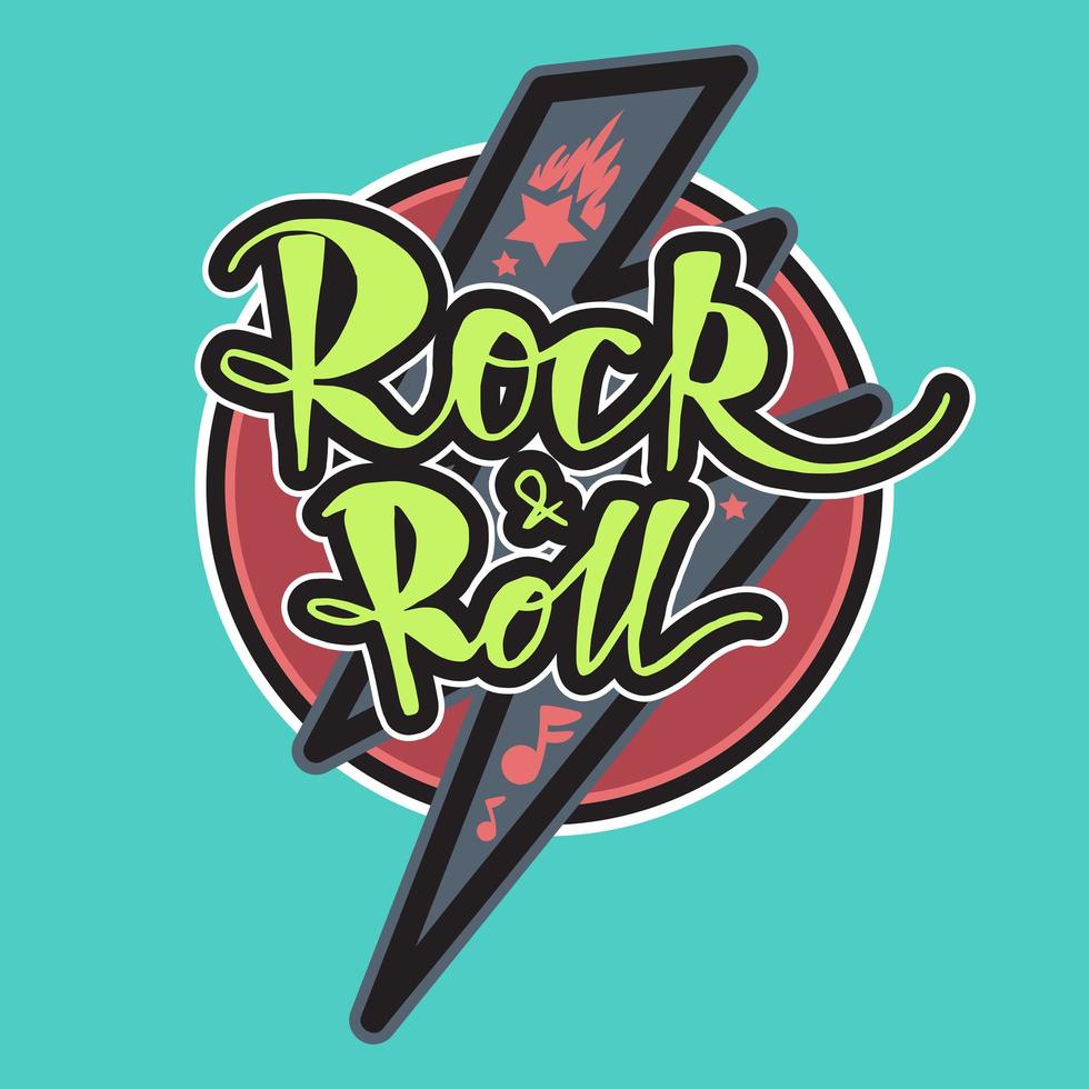 letras de rock and roll vector