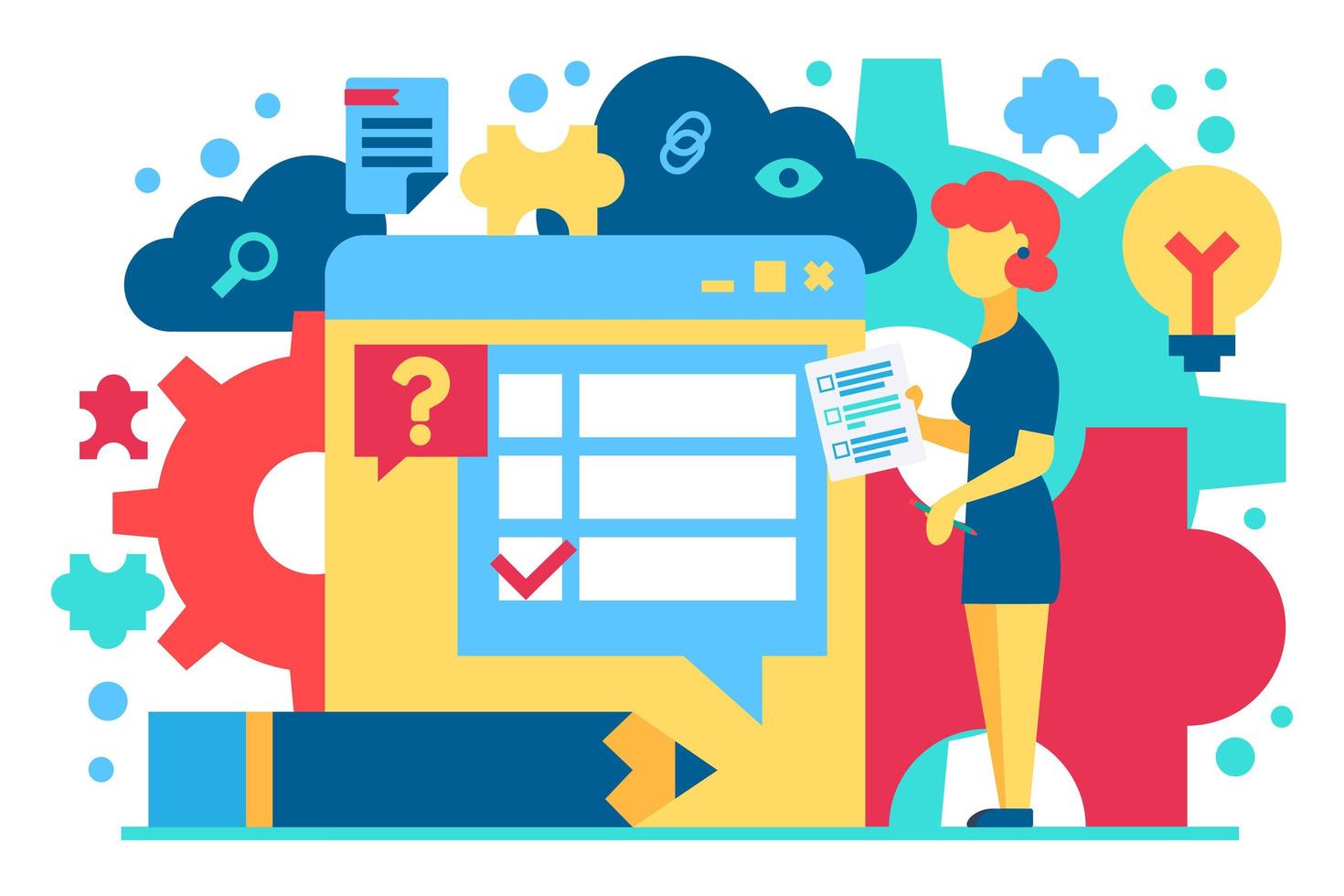 Customer support flat vector illustration