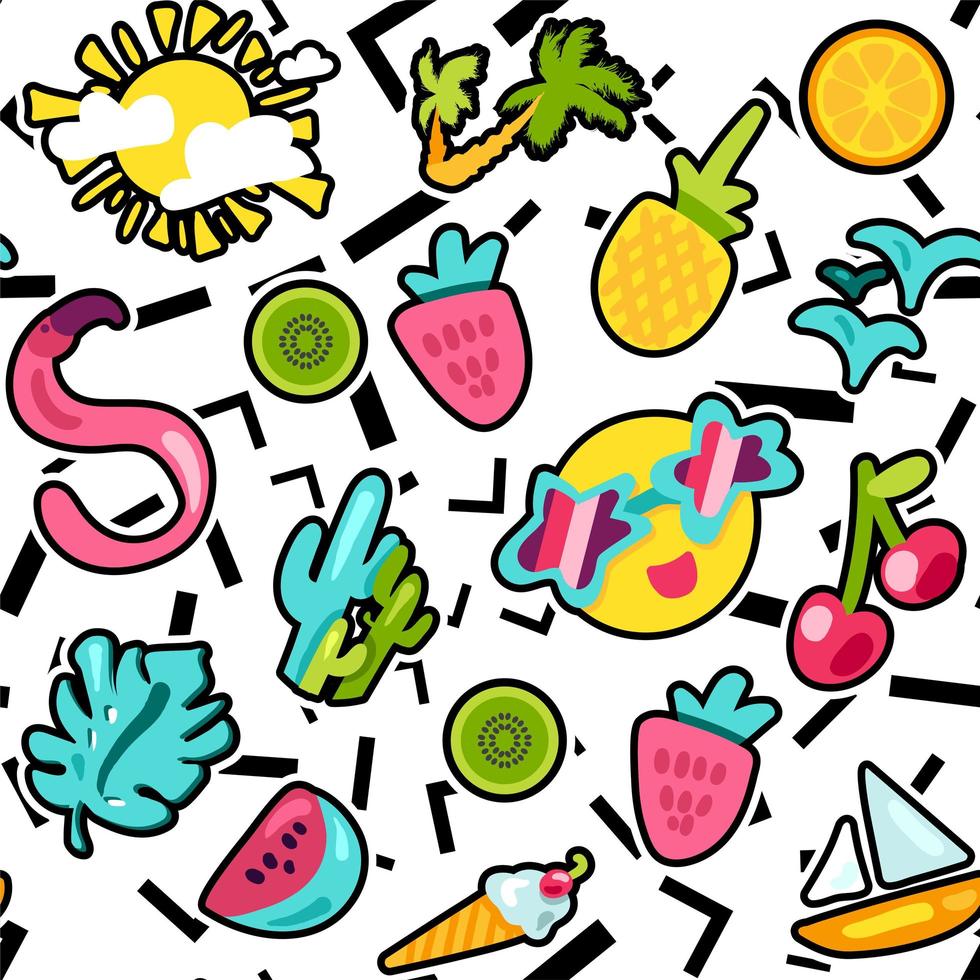 Vector Tropical Summer Seamless Pattern