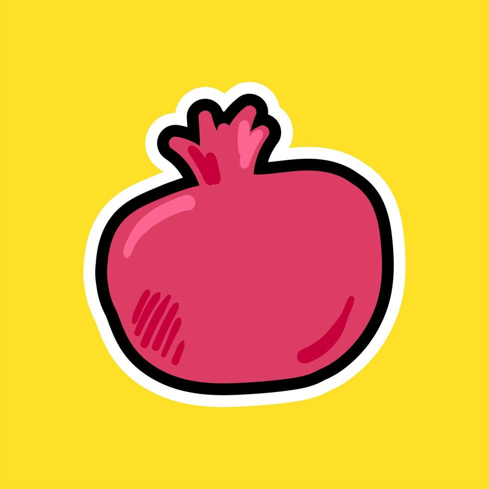 Pomegranate fruit flat vector illustration